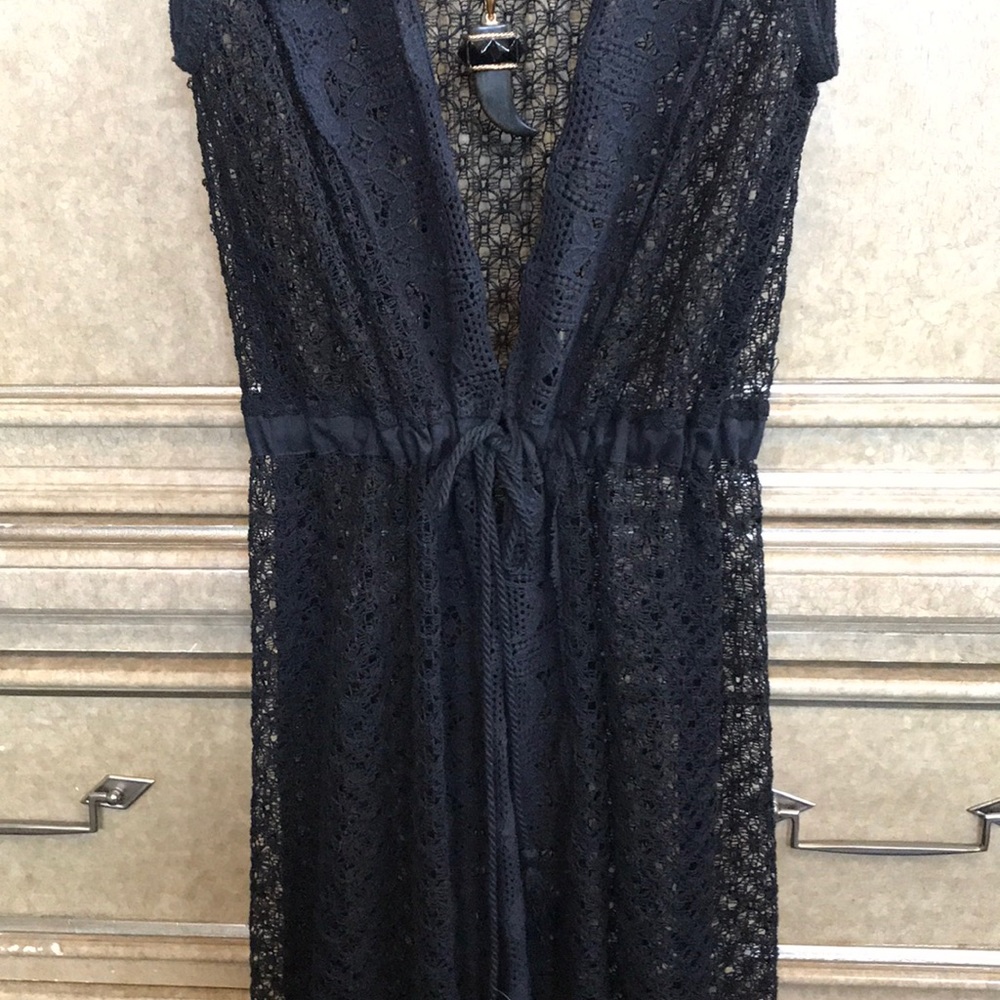 VICTORIA'S SECRET LONG BLACK CROCHET SWIM COVERUP - Picture 4 of 11
